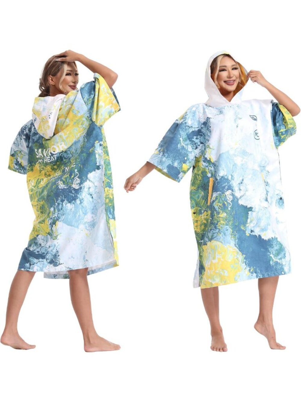 SAVIOR HEAT Hooded Surf Poncho Towel for Women & Men, Oversized Quick-Dry